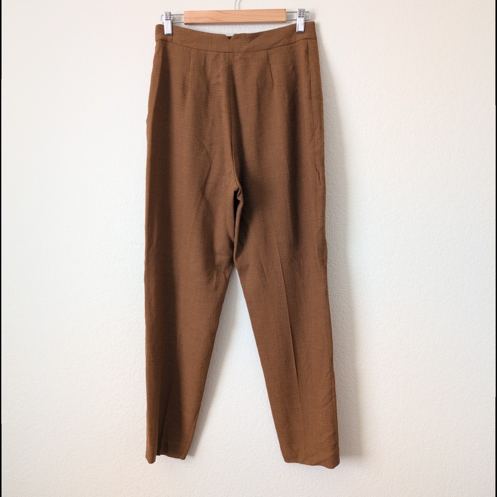 Vintage Burberry's 100% Wool Pants Womens 10 High Rise Pleated Trouser 29x30 Lux - Picture 5 of 10